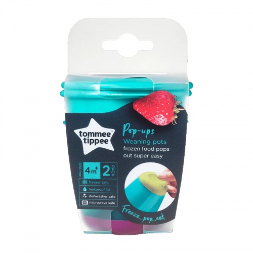 Tommee Tippee 2 Pop Up Weaning Pots with Pop Up Base 4m+